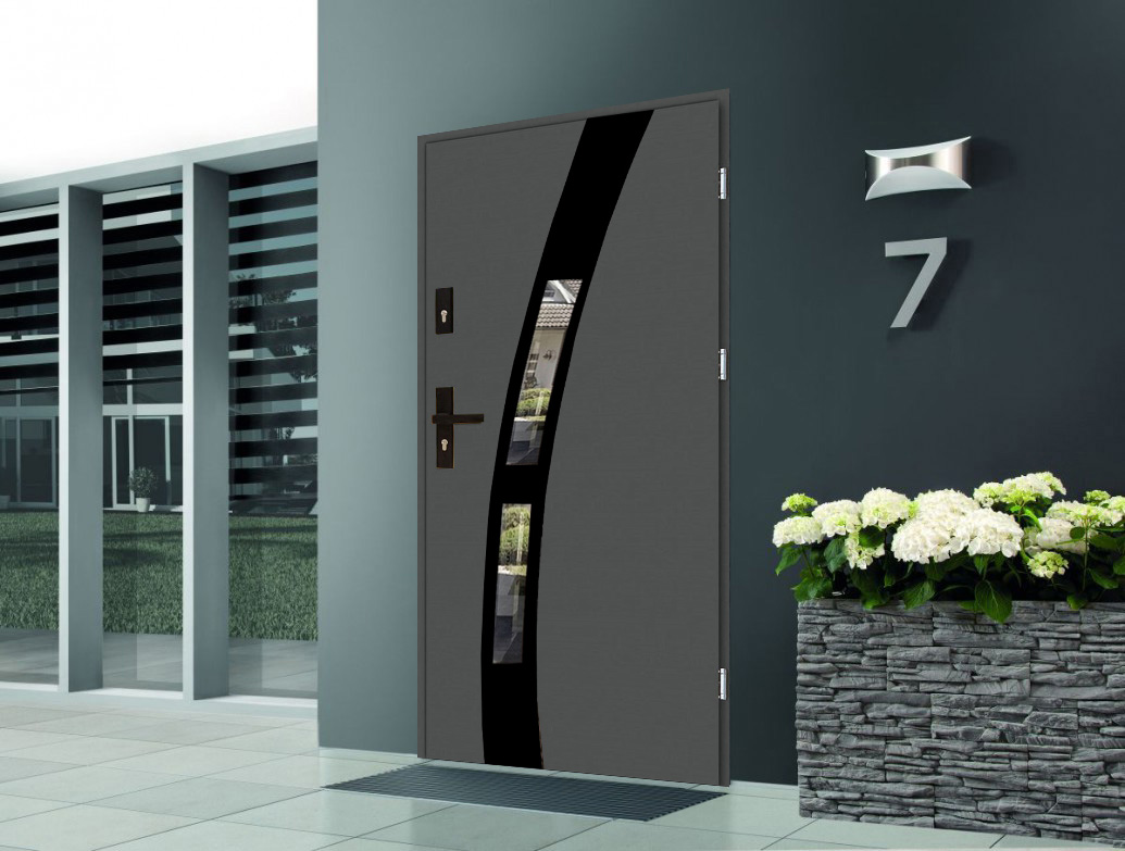 Baner inox 3 black ciemny | 49 | sawicki polskie drzwi