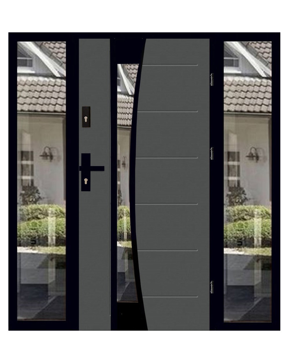 Db2 inox 14 t lustro black alu 85mm 1 | 43 | sawicki polskie drzwi
