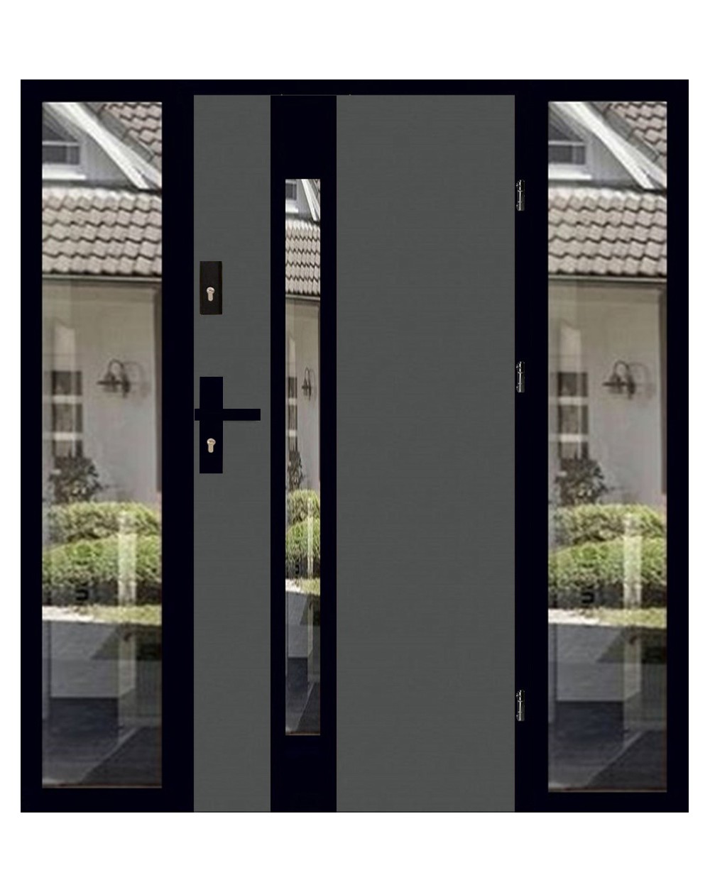 Db2 inox 4 lustro black alu 85mm 1 | 41 | sawicki polskie drzwi
