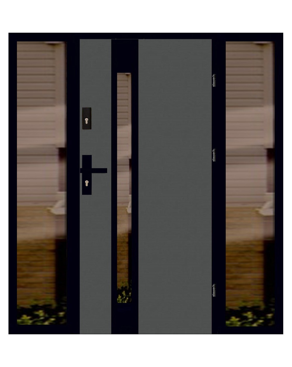Db2 inox 4 refleks black alu 85mm 1 | 37 | sawicki polskie drzwi